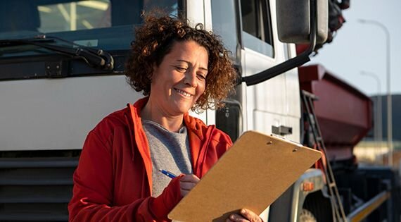 Woman with a clipboard